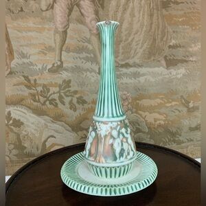 RARE Antique 1916 ROSEVILLE 9 7/8” Tall DONATELLO Vase with CHERUBS w/ Plate